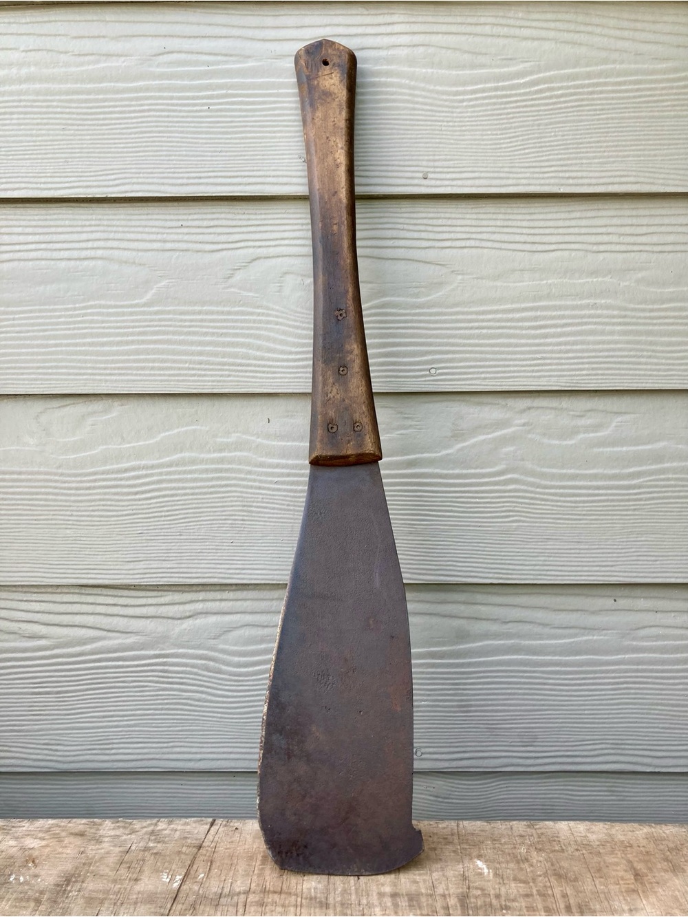 Vintage Sugar Cane Knife Farm Tool Cutting Blade Wood Handle Rustic Cabin Decor